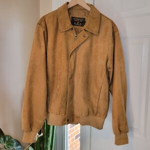 Reportage R.G.A. 100% Leather Y2K Bomber Zip Up Brown Jacket, Size Mens M